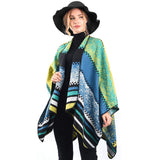 1 x RAW Customer Returns Winter Warm Poncho Shawl Wrap - Autumn Open Front Cape Windproof Knitted Wool Coat Blanket Cape Scarf Oversized Winter Blanket Reversible Scarf Thick Cardigan Coat for Women Girls Festive Gifts - RRP €21.94