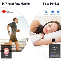 1 x RAW Customer Returns Smartwatch, fitness watch 1.69 full touch smart watch fitness tracker pedometer heart rate monitor, IP68 waterproof wristwatch sports watch stopwatch sleep monitor, music controller for women men Android iOS - RRP €24.78