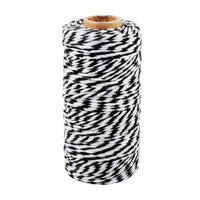 23 x Brand New jijAcraft 100M Christmas Twine Cotton Thread for Gift Wrapping, Crafts, Kitchen, Decoration - Black and White - RRP €469.2