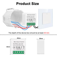 1 x RAW Customer Returns CNBINGO Smart Module Light Switch, Fits Behind Rocker Wall Switch, Mini DIY WiFi Switch, Compatible with Alexa Echo, Google Assistant, Neutral Wire Required, 2 Compartments - RRP €14.11