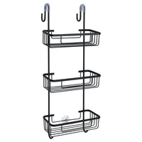 2 x Brand New Duwee Shower Caddy Hanging 3-Tier, Over Door Shower Caddy Bathroom Shelf Large, Rustproof Shower Storage Basket Organizer No Drilled, for Shampoo, Shower Gel, Black - RRP €41.98