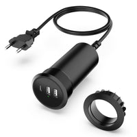 1 x RAW Customer Returns Simpeak 45W USB built-in socket, 3-port USB built-in socket charger, table socket USB hub desk accessories compatible with iPhone iPad Huawei Xiaomi Samsung, black - RRP €29.99