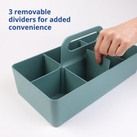 1 x RAW Customer Returns BLUE GINKGO Multipurpose Basket Organizer - Stackable Plastic Basket with Handle Cleaning Basket, Craft Basket, Desk Basket, Art and Makeup Storage Long Rectangle - Green - RRP €23.59