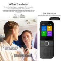 1 x RAW Customer Returns Translator with voice output, supports 137 language translator device WiFi hotspot offline translator, 2.4-inch touch screen translator language translator for travel learning business black  - RRP €86.3