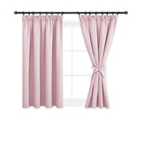 1 x RAW Customer Returns DWCN Curtains Kitchen Opaque Ruffle Tape with Curtain Ties, Curtains Dark Thermal Curtain Blackout, Heat-Insulating Thermal Curtain for Bedroom, 137 x 167 cm Height x Width , Blush Pink, Set of 2 - RRP €34.27