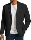 1 x Brand New Men s Blazer Sporty Casual Knitted Jacket Regular Fit Back Slit for Wedding Party S Black 631S24-1 - RRP €62.99