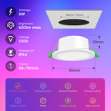 1 x RAW Customer Returns ALUSSO LIGHTING LED WIFI and Bluetooth Recessed Spotlight 6W 3000K-6500K RGB Dimmable IP54 Color Changing Living Room Bathroom Kitchen 4pcs  - RRP €22.8