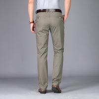 1 x RAW Customer Returns Misfuso Men s Anti-Wrinkle 100 Cotton Regular Waist Straight Casual Pants with Pockets Dark Khaki 38 - RRP €27.6