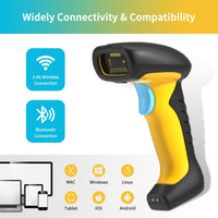 1 x RAW Customer Returns NETUM Upgraded QR Industrial Bluetooth Barcode Scanner with Charging Cradle, Wireless 2D 1D Barcode Reader, Drop Protection, Shockproof, Dustproof, Hands-Free for Windows Mac Android iOS NT-1200  - RRP €86.68