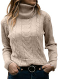 1 x RAW Customer Returns GeGekoko Women s Turtleneck Knitted Long Sleeve Soft Sweater Beige XL - RRP €45.99