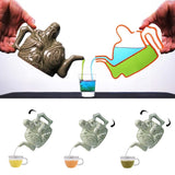 1 x RAW Customer Returns RORA Assassins Teapot, Ceramic Handmade Magic Tea Kettle for Three Drinks in One Pot, Chinese Teapot with Two Hearts, with Mini Funnel, 473 ml - RRP €37.3