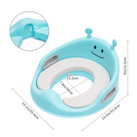 1 x RAW Customer Returns Children s toilet seat WC seat for boys and girls Children s toilet seat with cushion handle and backrest WC trainer for round and oval toilets blue - RRP €24.23