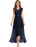 1 x RAW Customer Returns Dressystar Women s Elegant Evening Dresses Wedding Party V-Neck Cocktail Dress Maxi Long Bridesmaid Dress Navy Blue L - RRP €65.99