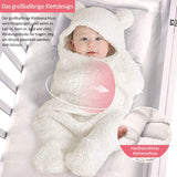 1 x Brand New Tyuodna Baby Sleeping Bag Newborn, Plush Warm Wrap Blanket Baby, Soft Lined Swaddle Bag, Baby Blanket Swaddle Swaddle with Hood for Infants Babies Newborns Unisex Baby White, 3-6 Months  - RRP €20.4