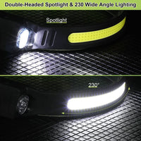 1 x RAW Customer Returns Lightsjoy Headlamp LED USB Rechargeable, Super Bright 350 Lumens, 6 Light Modes, Adjustable, Wide Angle Headlight, IPX4 Waterproof Headlamp for Jogging, Camping, Outdoor, Fishing Running - RRP €9.06