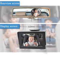 1 x RAW Customer Returns Baby Car Mirror Camera, Baby Camera for Back Seat, 360 Adjustable HD Night Vision Car Baby Monitor Camera with 150 Wide Angle View, 4.3 Inch Screen, Watch Baby s Every Move - RRP €39.08