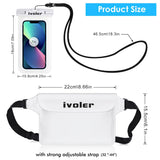 1 x RAW Customer Returns ivoler waterproof bag pouch bum bag protective case with waterproof cell phone case, universal beach bag with cell phone pocket waterproof for water sports, beach, swimming, boating white  - RRP €13.1