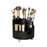 1 x RAW Customer Returns DASITON Make up Cosmetic Organizer, 360 Rotating Make up Brush Holder, Dressing Table Organizer with Large Capacity, Skincare Organizer, Cosmetic Storage for Dressing Table, Bathroom Black S  - RRP €22.01