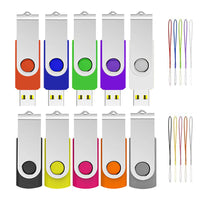 1 x RAW Customer Returns USB Stick 8GB 10 Pack, ABLAZE High Speed USB 2.0 Memory Stick 8GB USB Sticks Swivel Flash Drive with 10 Pack Rope, Multi-Coloured - RRP €29.69