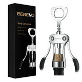 1 x RAW Customer Returns Corkscrew wine, premium wine bottle opener wine opener made of zinc alloy wing corkscrew with multifunctional wine bottle opener for corks and caps, silver - RRP €15.12