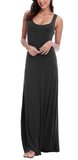 1 x RAW Customer Returns EXCHIC Women Casual Solid Sleeveless Maxi Dress Summer Sexy Beach Tank Top Dresses L, Black  - RRP €32.98