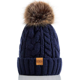 1 x RAW Customer Returns REDESS Women s Winter Bobble Beanie Hat with Warm Fleece Lined, Thick Slouchy Snow Knit Skull Ski Cap - RRP €19.99