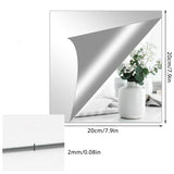 1 x RAW Customer Returns 8 Pieces Self-Adhesive Mirror Tiles, Flexible Mirror Sheets, Frameless Wall Mirror, Plastic Mirror Wall Sticker, Full Length Mirror Tiles, Non-Glass Mirror for Home Decor, 20 x 20 CM - RRP €12.0