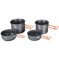 1 x RAW Customer Returns Bulin Camping Pots 2 Person Aluminum Cookware Lightweight Pot Set Foldable Cooking Pot Outdoor 4 Different Pots for Camping Hiking Trekking Hiking - RRP €30.2