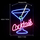 1 x RAW Customer Returns Cocktail Neon Sign Cocktails Neon Neon Lights for Wall Decoration Cocktails Lettering Neon Light with USB Powered for Bar, Club, Shop, Cocktail Party - RRP €37.15