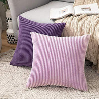 1 x RAW Customer Returns MIULEE Set of 2 Cushion Covers Corduroy Cushion Cover Decorative Pillowcase Sofa Cushion Couch Cushion Throw Pillow Decorative Pillowcase Decorative Cushion Cover with Hidden Zipper 45 x 45 cm Purple - RRP €21.99