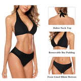 1 x RAW Customer Returns Aidotop Women s Bikini Set Triangle Swimsuit Beach Ties Two-Piece Swimwear Bikini Bottoms 20Black, M  - RRP €33.99