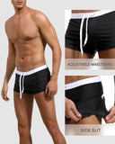 1 x RAW Customer Returns Domee Men s Swim Trunks Swimming Shorts Boxer Pocket Zipper Summer Black M - RRP €21.17