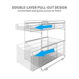 1 x RAW Customer Returns DAWNYIELD 2 Tier Under Sink Organizer with Drawer, Sliding Cabinet, Pull Out Basket, Spice Rack, Snack Organizer for Kitchen, Bathroom, Bedroom, Counter, Pantry, Office, White - RRP €39.99