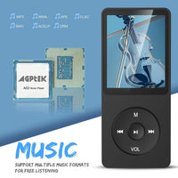 1 x RAW Customer Returns AGPTEK MP3 Player, 16GB lossless MP3 with 1.8 inch screen, 70 hours portable music player with headphones, FM radio, pictures, recordings, e-book, black - RRP €34.99