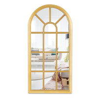 1 x RAW Customer Returns ZeRyan Wall Mirror Gold Wall Decoration Mirror Window Mirror 35 x 70 x 2.5 cm Curved Country House Wall Mirror for Entrance, Bedroom, Living Room, Bathroom Gold  - RRP €26.21