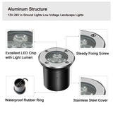 1 x RAW Customer Returns AHOTSUK LED recessed floor spotlights, path lights, 3W 12V 24V recessed floor spotlights, outdoor IP67 garden spotlights for outdoor path lighting, garden, terrace, stairs, cold white - RRP €51.5