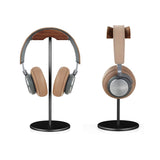 1 x RAW Customer Returns QinCoon Headphone Holder, Walnut and Aluminum Gaming Headset Stand with Solid Base, Heavy Duty for All Headphones Black  - RRP €35.19