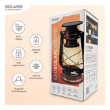 1 x RAW Customer Returns Shopeco SOLARIS LED solar lantern camping light dimmable metal housing in copper retro design replaceable battery warm white with USB-C charging function - RRP €29.23