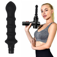 1 x RAW Customer Returns Fascia gun head attachment massage gun replacement head, deep tissue massager attachment percussion washable silicone muscle massager replacement head black caliber 18-19mm  - RRP €18.73