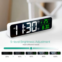 1 x RAW Customer Returns ORIA Digital LED Wall Clock, 10.5 inch LED Wall Table Clock with Date Temperature, , Time Memory, 2 Alarms, Ringtone Volume 5 Adjustable Brightness, 1.5m USB Cable no adapter White - RRP €23.23