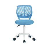 1 x RAW Customer Returns Homy Casa Office Chair Adjustable Swivel Office Chair Fabric Seat Ergonomic Office Chair without Armrest Blue - RRP €47.99