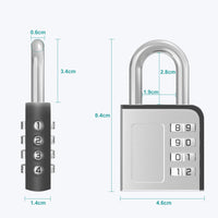 1 x RAW Customer Returns JYSDCXC Combination Lock Padlock with Number Code 4 Digits, Solid Hardened Steel Resettable Locker Lock Weatherproof for Door, Garden Fences, Suitcase Lock, School, Gym, TSA Lock - RRP €9.89