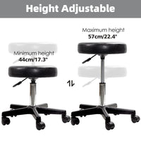 1 x RAW Customer Returns display4top Black Adjustable Rolling Cushion Tattoo Massage Hydraulic Salon Stool with Back, 5 Wheels - RRP €56.11