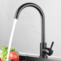 2 x RAW Customer Returns Kitchen faucet mixer tap, stainless steel black, kitchen faucet 360 rotatable, sink faucet, aerator, single lever mixer tap with flexible connection hoses A  - RRP €44.36