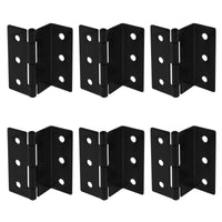 1 x RAW Customer Returns 6pcs Half Surface Hinges Chest Hinges, 76mmx 30mm 30mm 25mm Black Offset Door Hinge 1.8mm Thick Steel Roller Shutter Hinges Semi-Concealed Triple Retro Hinges - RRP €17.99