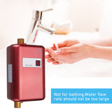 1 x RAW Customer Returns Mini Electric Instantaneous Water Heater, 220V 3800W Electric Water Heater with Digital Screen, Tankless Instantaneous Water Heater for Bathroom, Kitchen, Washing Machine Red  - RRP €79.99