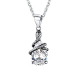 1 x Brand New SILVERCUTE Women s Silver Faux Diamond Necklace, Water Drop Snake Pendant April Birthstone Birthday Gift - RRP €40.78