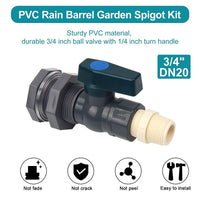 1 x RAW Customer Returns Sinolofty faucet rain barrel 3 4 , PVC rain barrel valves with bulkhead screw connection and hose adapter for aquariums, pools, garden barrels - RRP €13.59