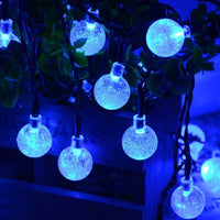 1 x RAW Customer Returns Tuokay Solar Fairy Lights Outdoor 6.5 m 30 LED 8 Modes Waterproof LED Outdoor Fairy Lights with Ball Decorative Lighting for Garden Balcony Gazebo Patio Lawn Yard Fence Wedding Decoration Purple  - RRP €12.76