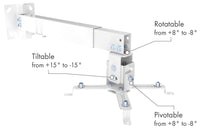 1 x RAW Customer Returns SCHWAIGER 9468 projector mount, wall mount, ceiling mount, universal mount, rotatable, pivotable, max. 20 kg, white - RRP €21.13